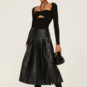 Altuzarra Skirt Tullius Button Pleated Midi Sz US‎ 10 FR 42